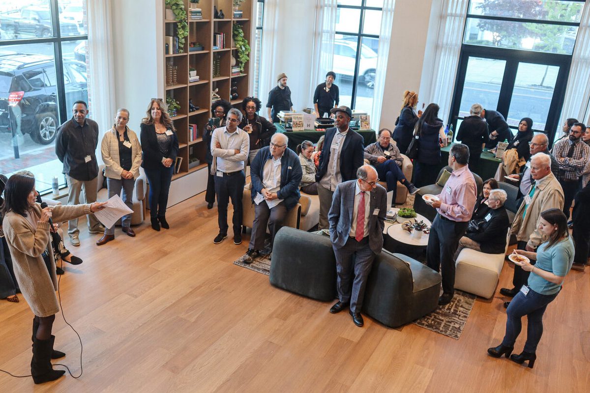 Members at a Chamber networking event